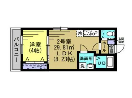 プレミオ勝田台(1LDK/1階)の間取り写真