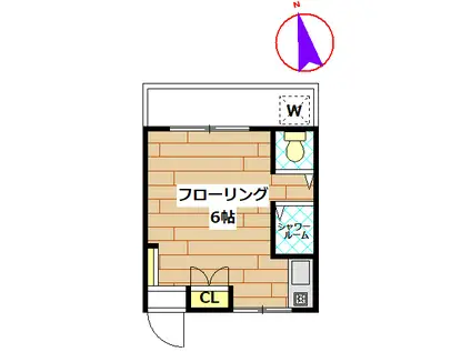 ドミー中島(ワンルーム/3階)の間取り写真
