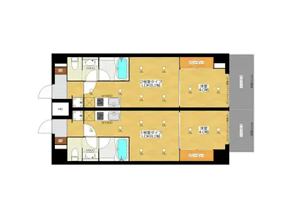 ブエナビスタ桜ノ宮イースト(1LDK/4階)の間取り写真