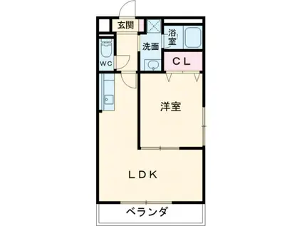 プリエール(1LDK/2階)の間取り写真