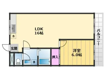 シェーンハイト(1LDK/2階)の間取り写真