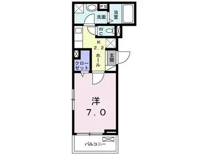 プリエール II(1K/3階)の間取り写真