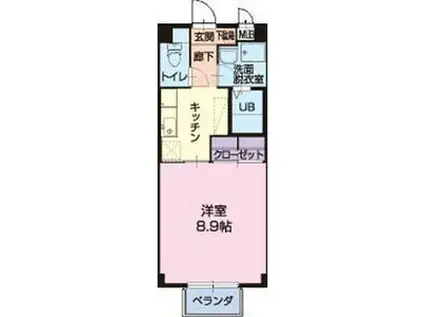 ジュネスブライトンA(1K/1階)の間取り写真