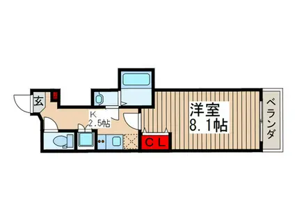 LEONIS(1K/2階)の間取り写真