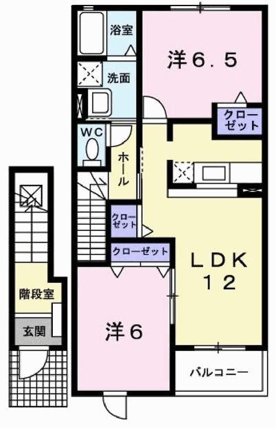 パストラルII(2LDK/2階)の間取り写真