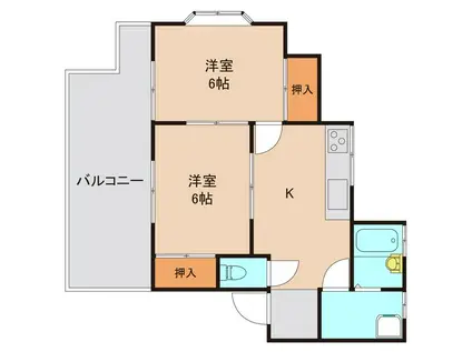 コーポヒルラック5(2DK/1階)の間取り写真