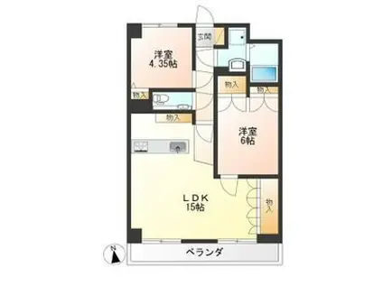 STパールハイツ 604号(2LDK/6階)の間取り写真