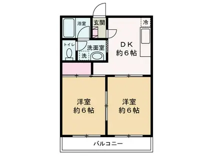 GRANDEUR(2DK/3階)の間取り写真