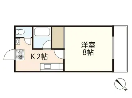 コーポ野美山(1K/2階)の間取り写真