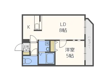 リラブランシェ琴似(1LDK/3階)の間取り写真