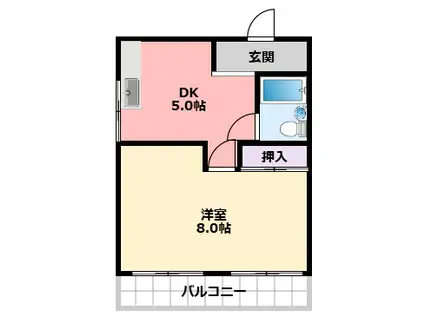 カーサ上甲子園(1DK/2階)の間取り写真