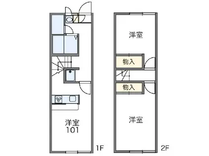 レオパレスエルサ(2DK/1階)の間取り写真
