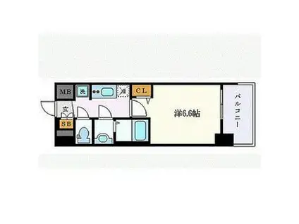 プレサンス名古屋STATIONフレア(1K/5階)の間取り写真