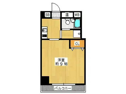 ピアシティ三田(1K/10階)の間取り写真