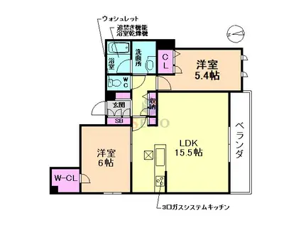 ヴィアソーレ曽根(2LDK/1階)の間取り写真