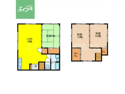 緑とキャナルホールの丘(3LDK/2階)の間取り写真