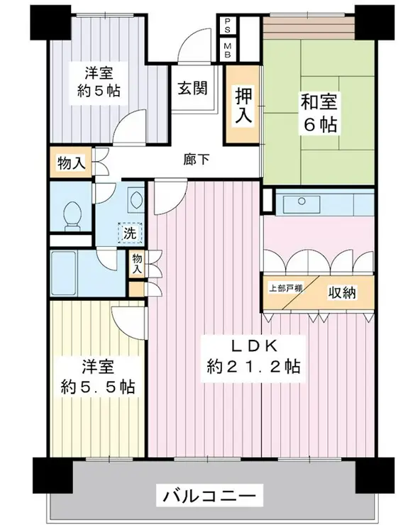 入船東エステート1号棟 10階階 間取り