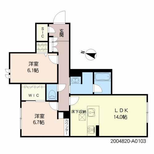グランメゾン鬼丸町(2LDK/1階)の間取り写真