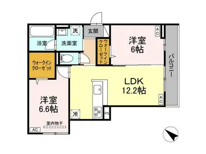 VIA-GRANDE(2LDK/2階)の間取り写真