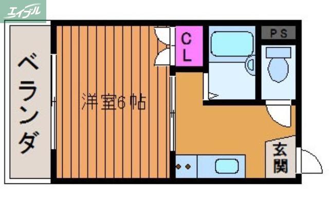 ライブコープ津島(1K/2階)の間取り写真