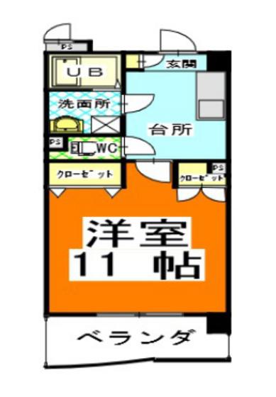 アークハイツ鹿田(1K/2階)の間取り写真