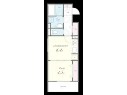 ローレル(1DK/2階)の間取り写真