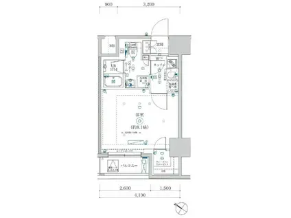 MAXIV CROS竹ノ塚(1K/5階)の間取り写真