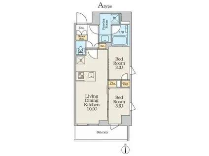 クレストコート本所吾妻橋ノース(2LDK/6階)の間取り写真