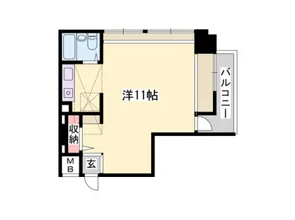 宝殿駅前ヤングパレス(ワンルーム/2階)の間取り写真