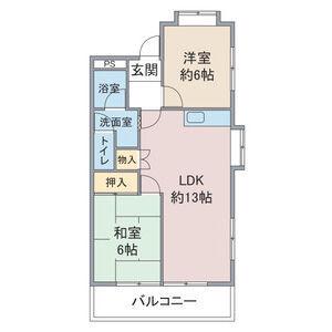 児玉ビル B棟(2LDK/2階)の間取り写真