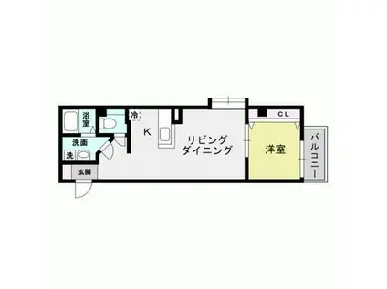 WEALTHY 長谷(1LDK/3階)の間取り写真