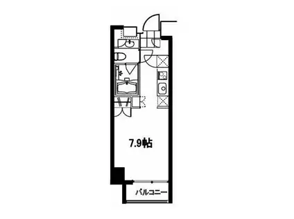 フレンシア麻布十番サウス(1K/4階)の間取り写真