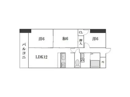 LONE STAR 茶屋ヶ坂(3LDK/2階)の間取り写真