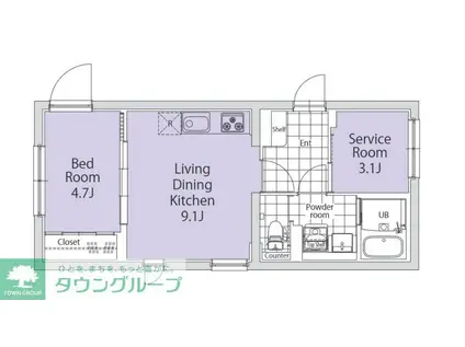 TASUKI杉並高井戸(1SLDK/1階)の間取り写真