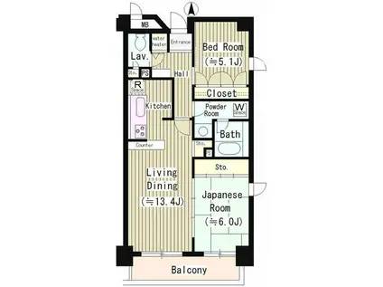 アミ浜田山(2LDK/1階)の間取り写真
