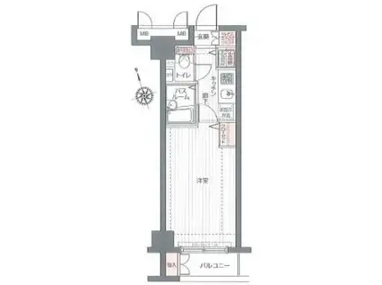 トーシンフェニックス五反田(1K/3階)の間取り写真