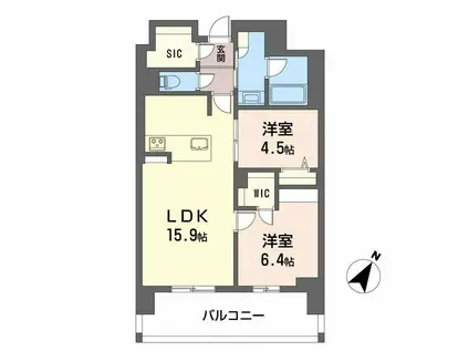 リビエナ グラン 新梅田(2LDK/10階)の間取り写真