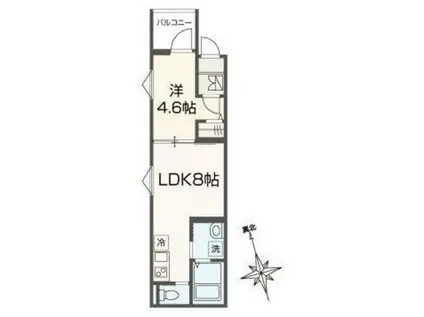 MELDIA東武練馬II(1LDK/1階)の間取り写真