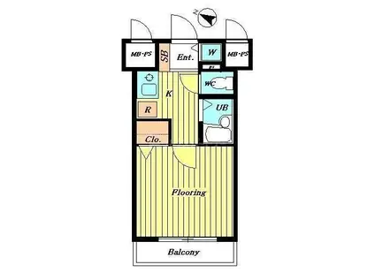ステージファースト目白(ワンルーム/4階)の間取り写真