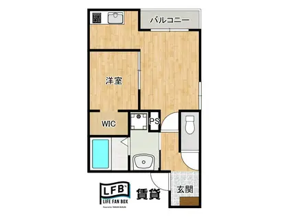 LFB APARTMENT鋳物師A(1LDK/2階)の間取り写真