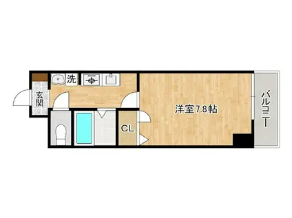 フレンドパーク富士見(1K/3階)の間取り写真