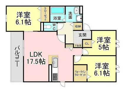 ブランメール(3LDK/2階)の間取り写真