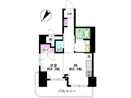 朝日言問マンション(1DK/4階)の間取り写真