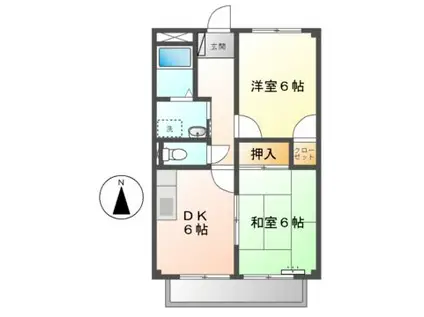 サンサープラスII(2DK/2階)の間取り写真