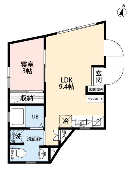 パークフロント小山台(1LDK/2階)の間取り写真