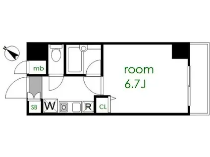 グラントゥルース東中野(1K/4階)の間取り写真