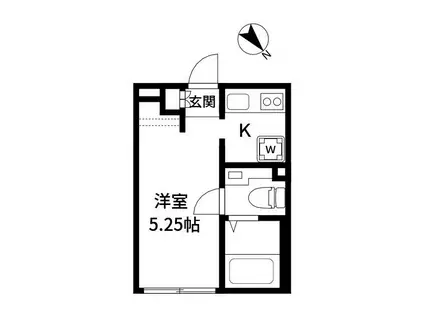 アルティローサ笹塚(1K/2階)の間取り写真