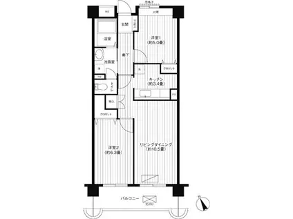 コーポレート西船橋(2LDK/4階)の間取り写真