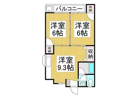 プレタメゾン下田(2DK/3階)の間取り写真