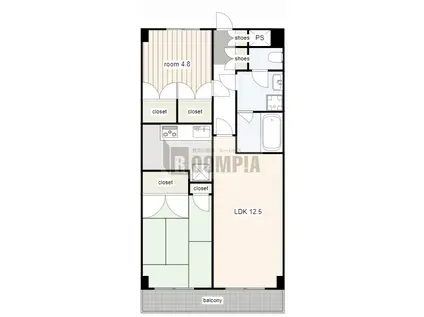 ナガラアンクレー(2LDK/2階)の間取り写真